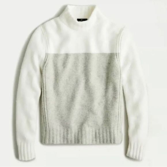 J. Crew Sweaters - J. Crew Alpaca Blend Mock Neck Color Block Sweater Soft Warm AE946.
